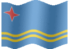 Large animated flag of Aruba
