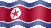 Large still flag of Korea, North