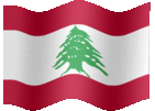 Large animated flag of Lebanon