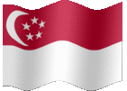 Large animated flag of Singapore