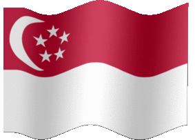 Extra Large animated flag of Singapore