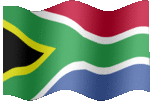 Large animated flag of South Africa