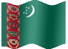 Large animated flag of Turkmenistan