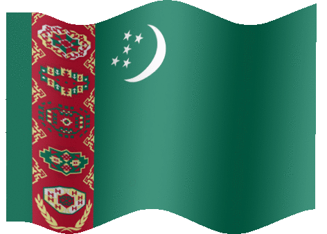 Very Big animated flag of Turkmenistan