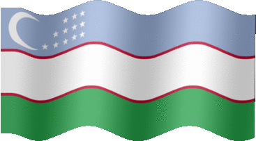 Extra Large still flag of Uzbekistan
