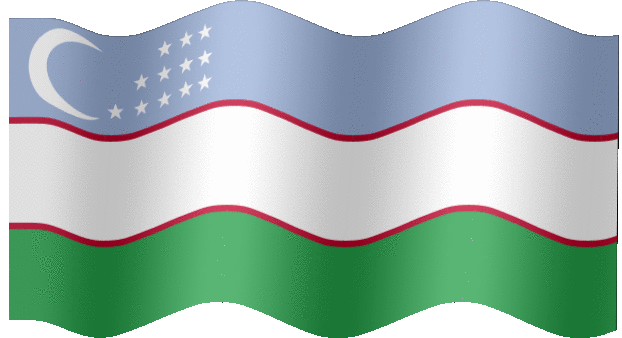 Very Big animated flag of Uzbekistan