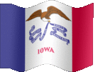 Large animated flag of Iowa