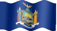 Large animated flag of New York