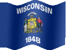 Large animated flag of Wisconsin