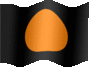 Medium animated flag of Black flag with orange circle