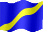 Animated Blue flag yellow stripe flags