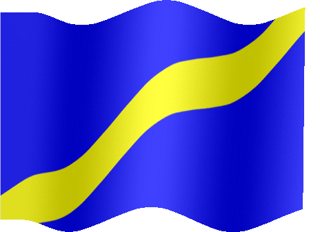 Very Big animated flag of Blue flag yellow stripe